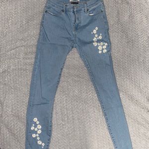 Denim Jeans with Floral embroidery